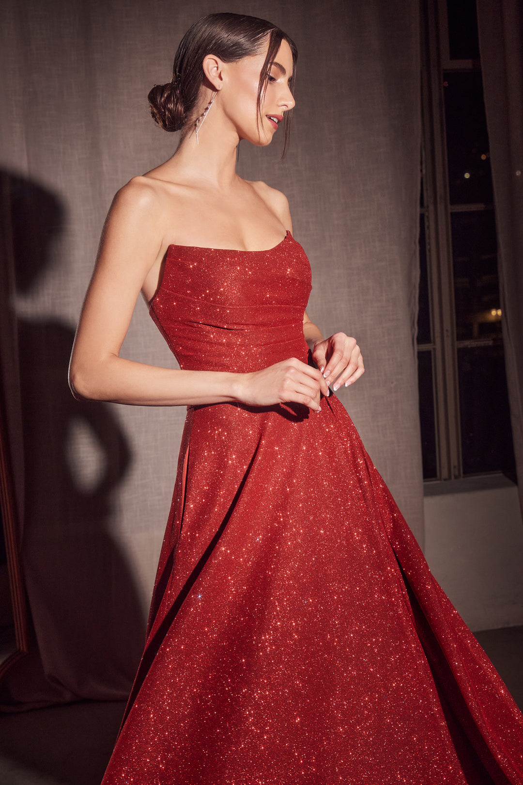 Amoris T701 Evening Gown with Strapless Scoop Neckline