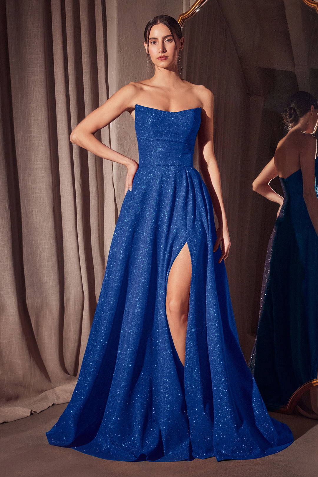 Amoris T701 Evening Gown with Strapless Scoop Neckline