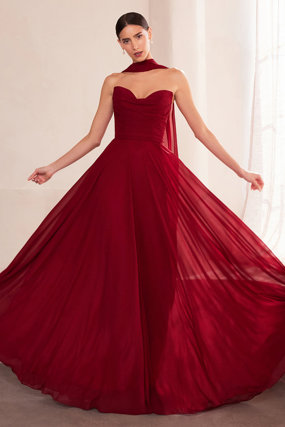 Amoris T703 Evening Gown with Strapless Sweetheart Neckline
