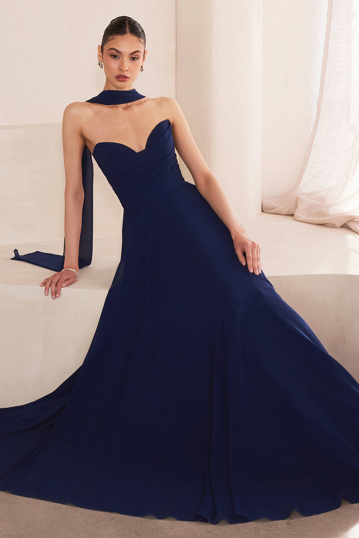 Amoris T703 Evening Gown with Strapless Sweetheart Neckline