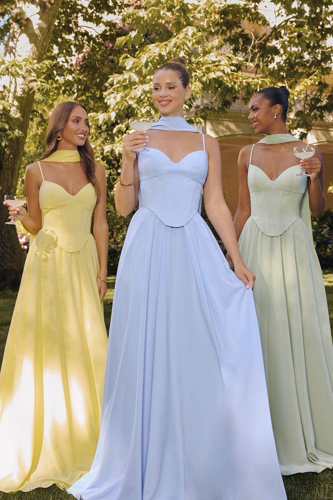 Amoris T711 A-Line Evening Gown with Pointed Sweetheart Neckline