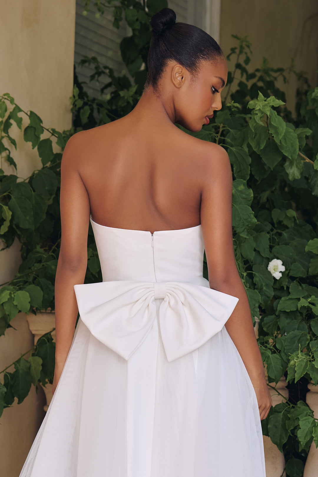 Amoris T712W Strapless Crepe Bodice Wedding Gown
