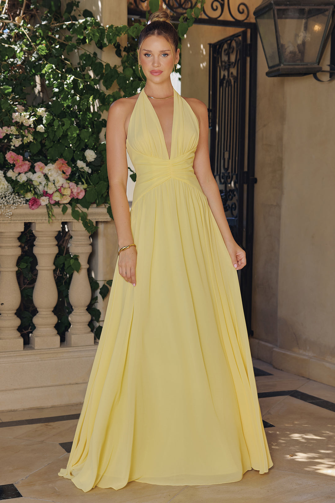 Amoris T715 Evening Gown with Flattering Halter Neckline