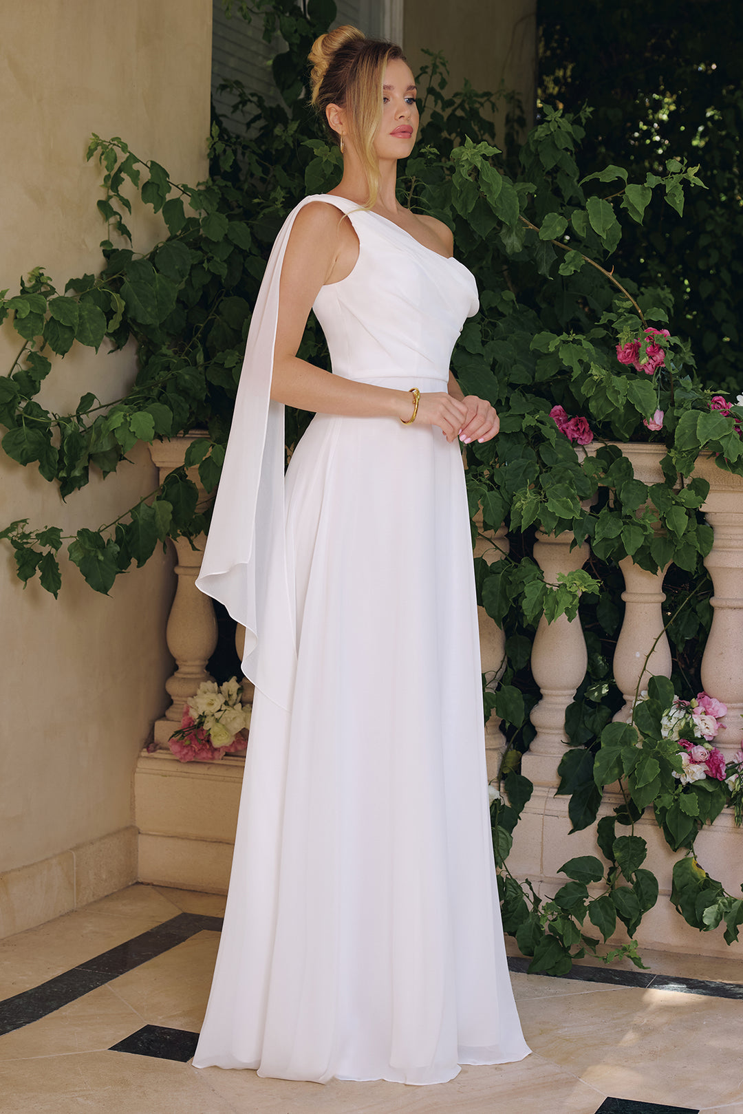 Amoris T716W One-Shoulder A-line Wedding Gown