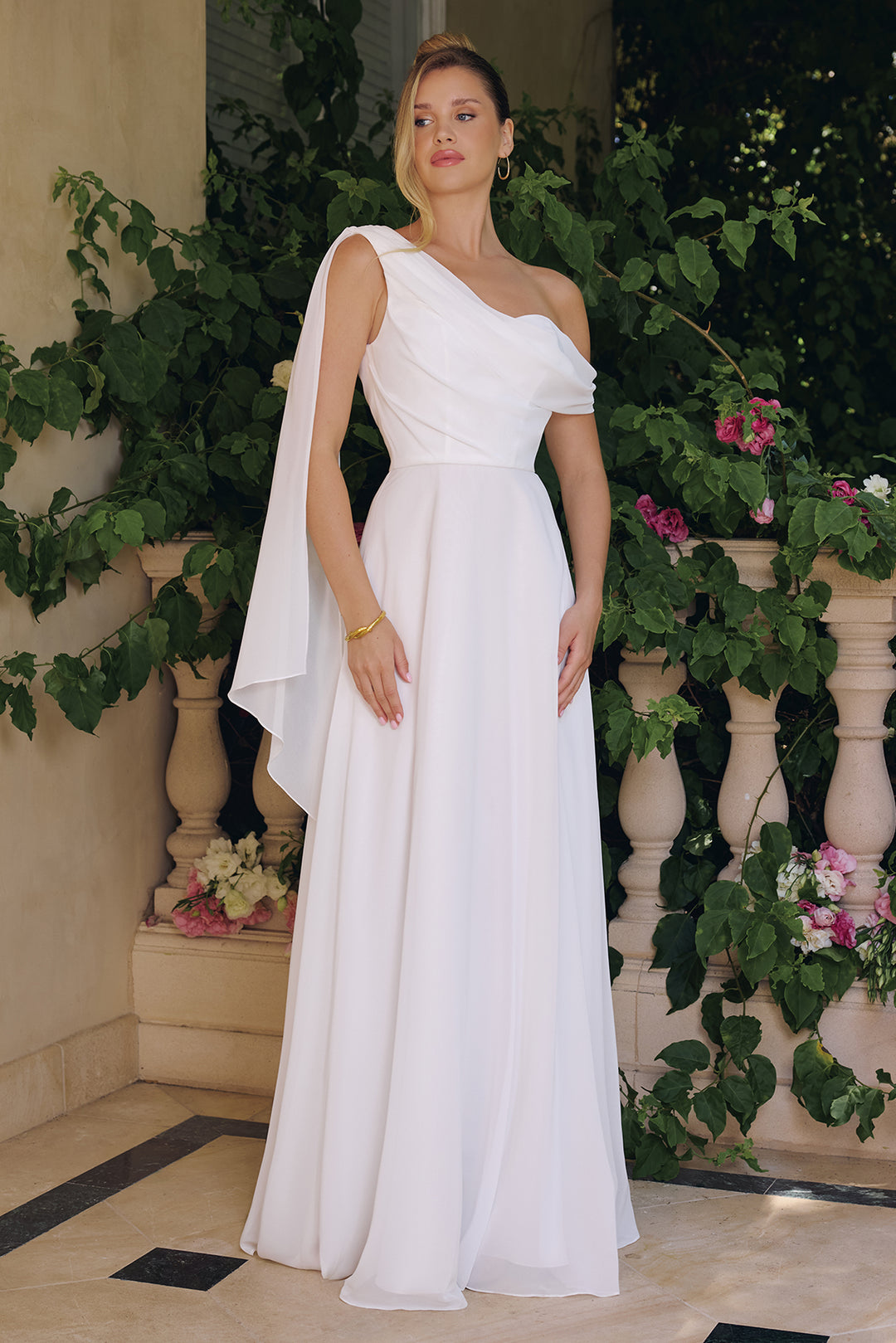 Amoris T716W One-Shoulder A-line Wedding Gown