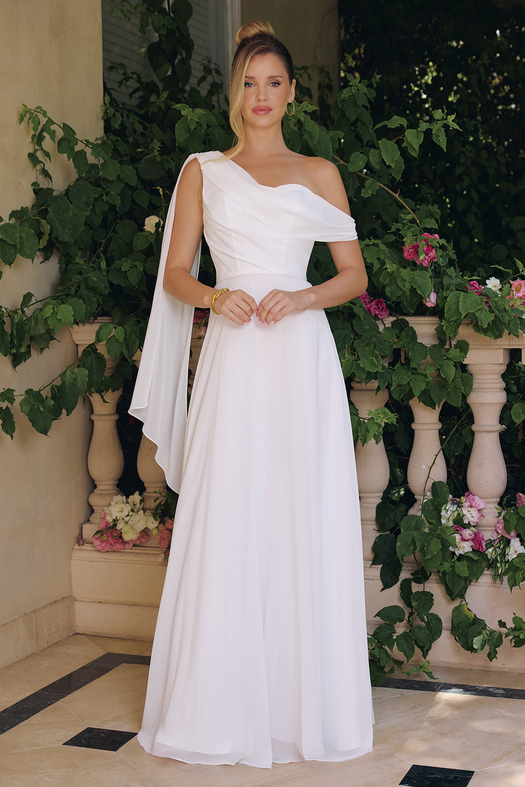 Amoris T716W One-Shoulder A-line Wedding Gown