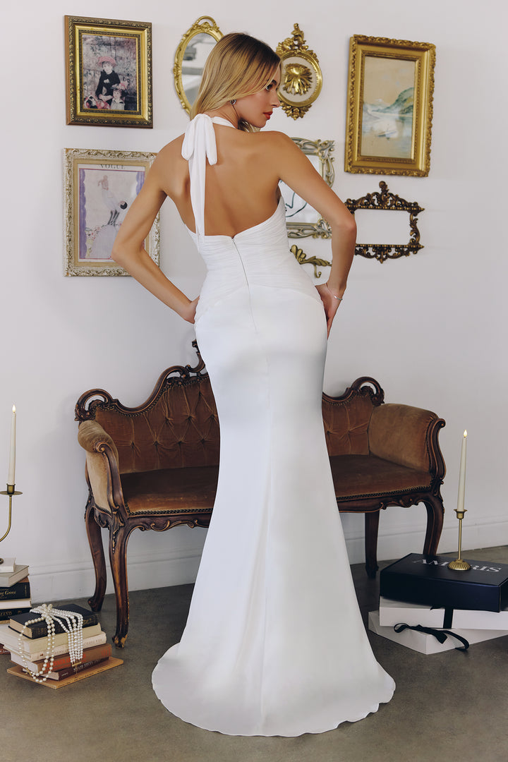Amoris T720W Halter Plunging V Neck Wedding Gown