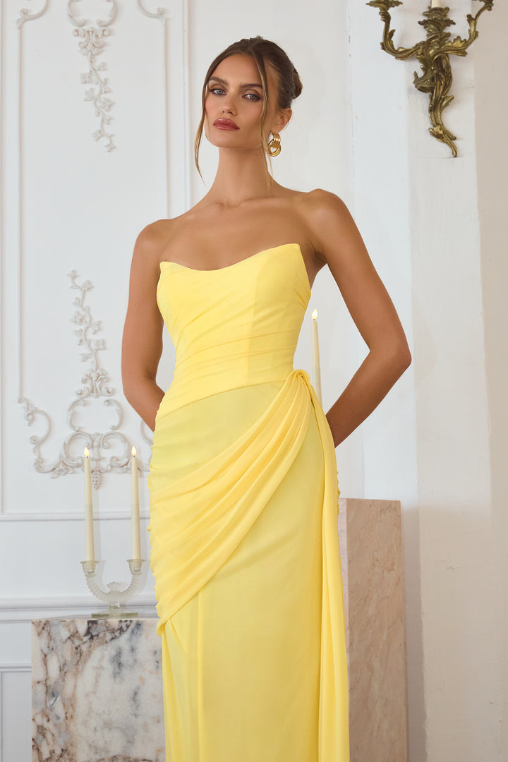 Amoris T726 Evening Gown with Strapless Neckline in Chiffon