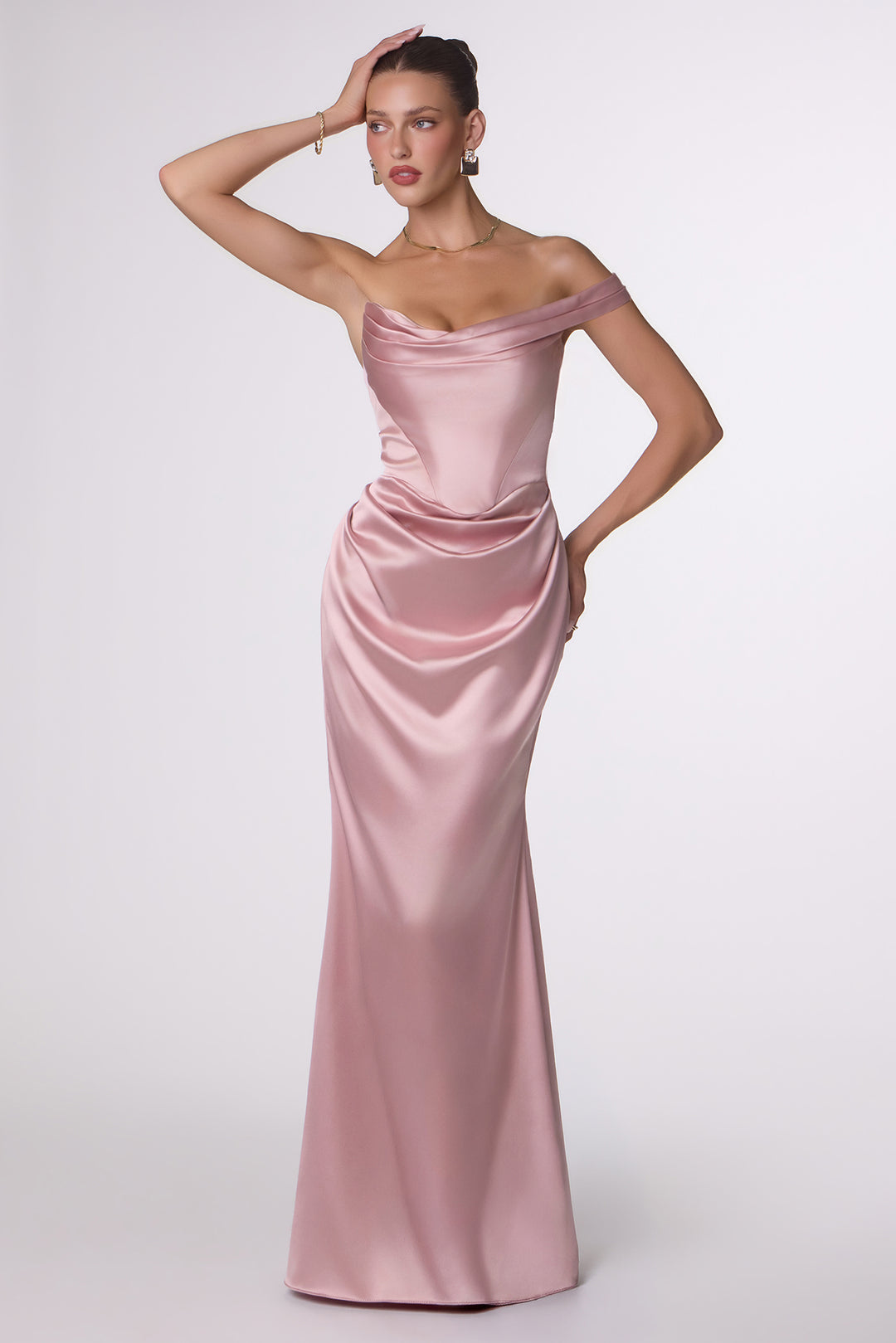 Amoris T727 Evening Gown with One-Shoulder Neckline