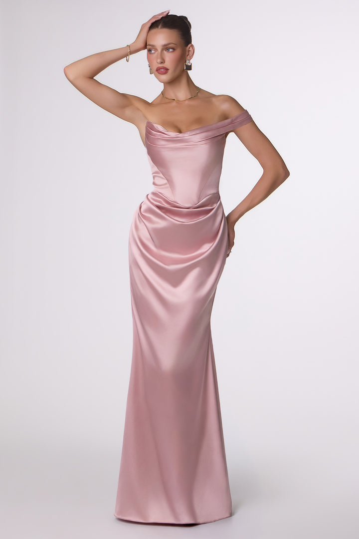 Amoris T727 Evening Gown with One-Shoulder Neckline