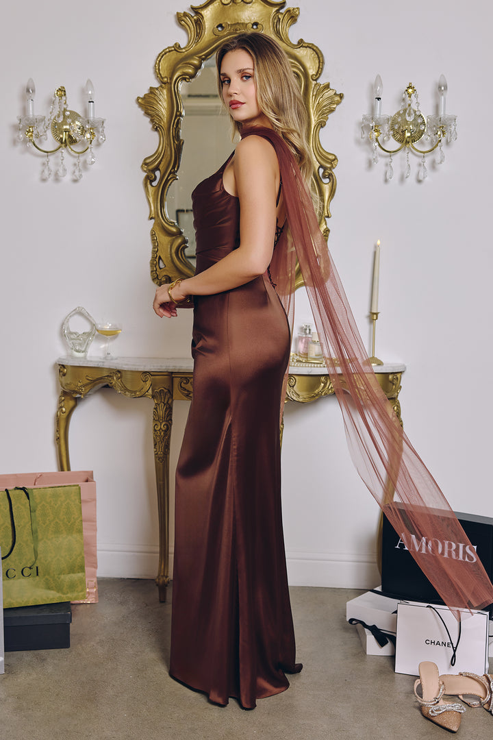 Amoris T729 Evening Gown with Floor-Length Silhouette