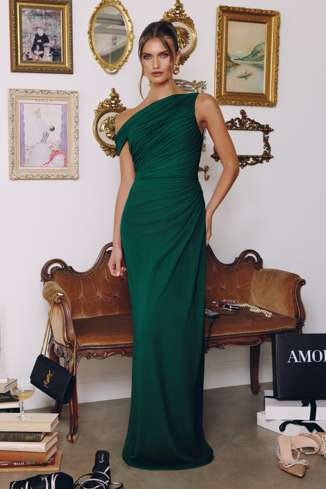 Amoris T730 One-Shoulder Evening Gown in Chiffon
