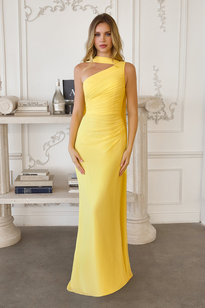 Amoris T730 One-Shoulder Evening Gown in Chiffon