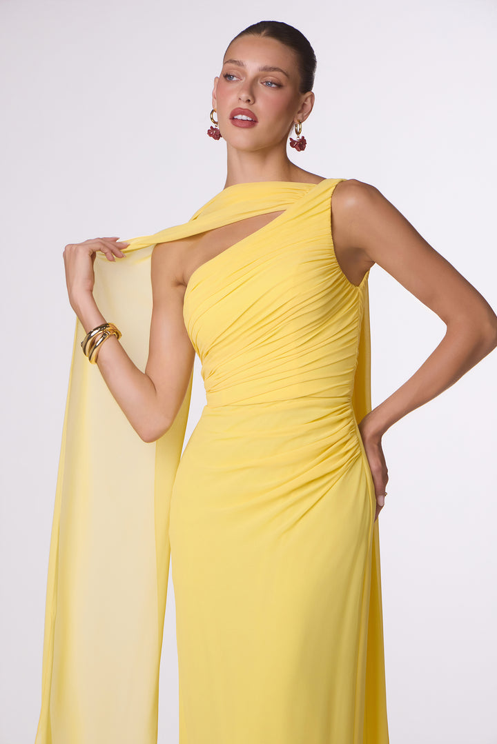 Amoris T730 One-Shoulder Evening Gown in Chiffon