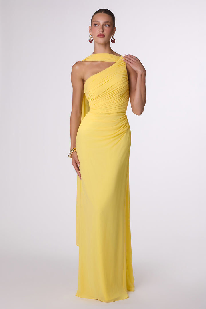 Amoris T730 One-Shoulder Evening Gown in Chiffon