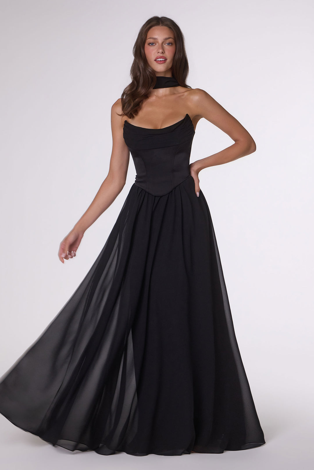 Amoris T741 Evening Gown with Flowing Silhouette
