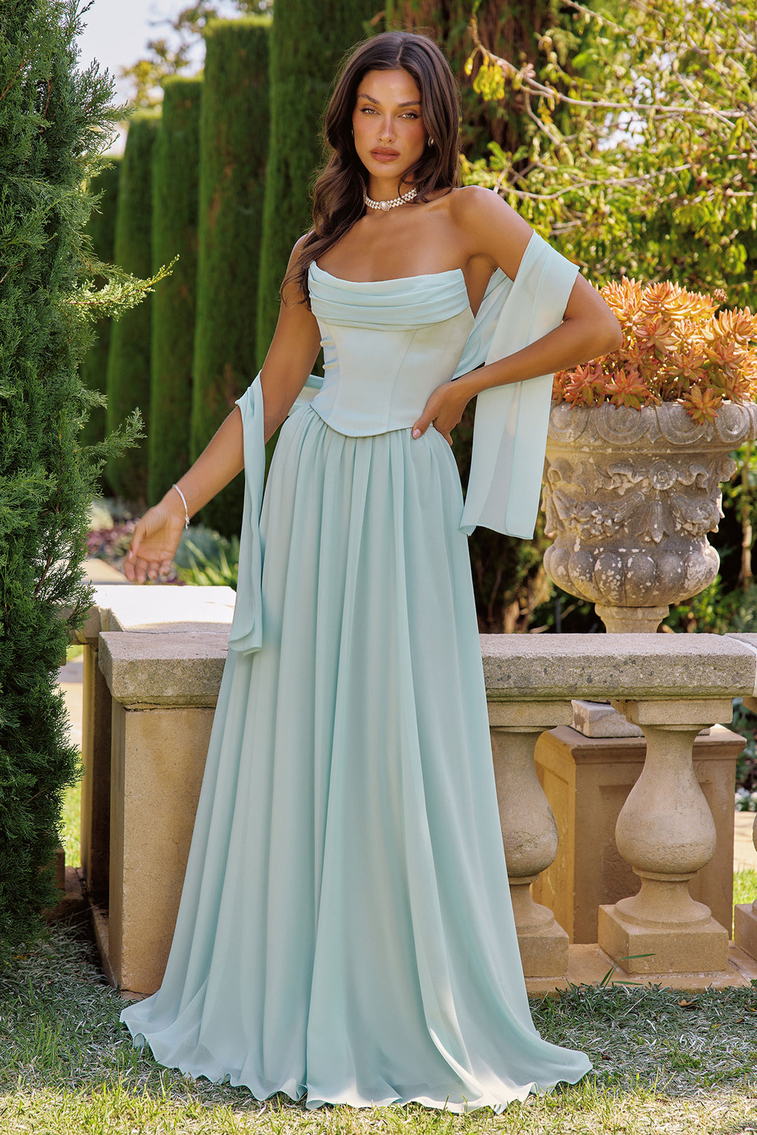 Amoris T741 Evening Gown with Flowing Silhouette