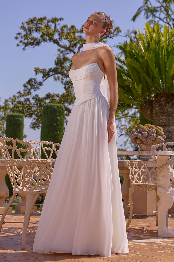 Amoris T741W Structured Satin Bodice Wedding Gown