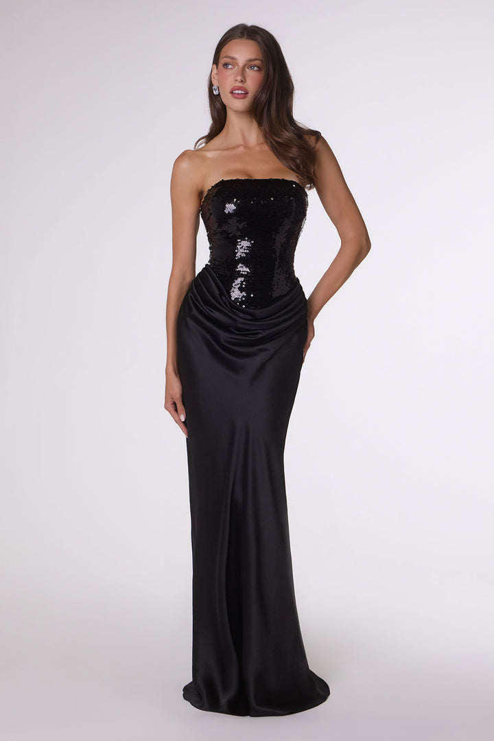 Amoris T744 Evening Gown with Sculpted Silhouette