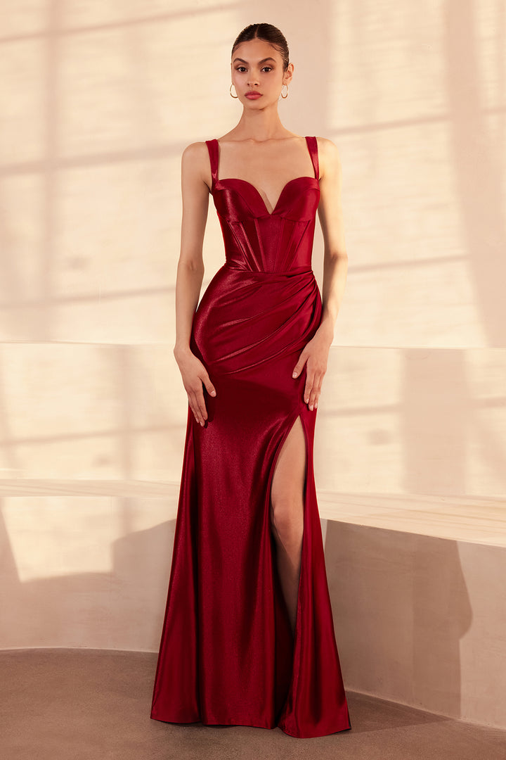 Amoris T813 Evening Gown with Deep Sweetheart Neckline
