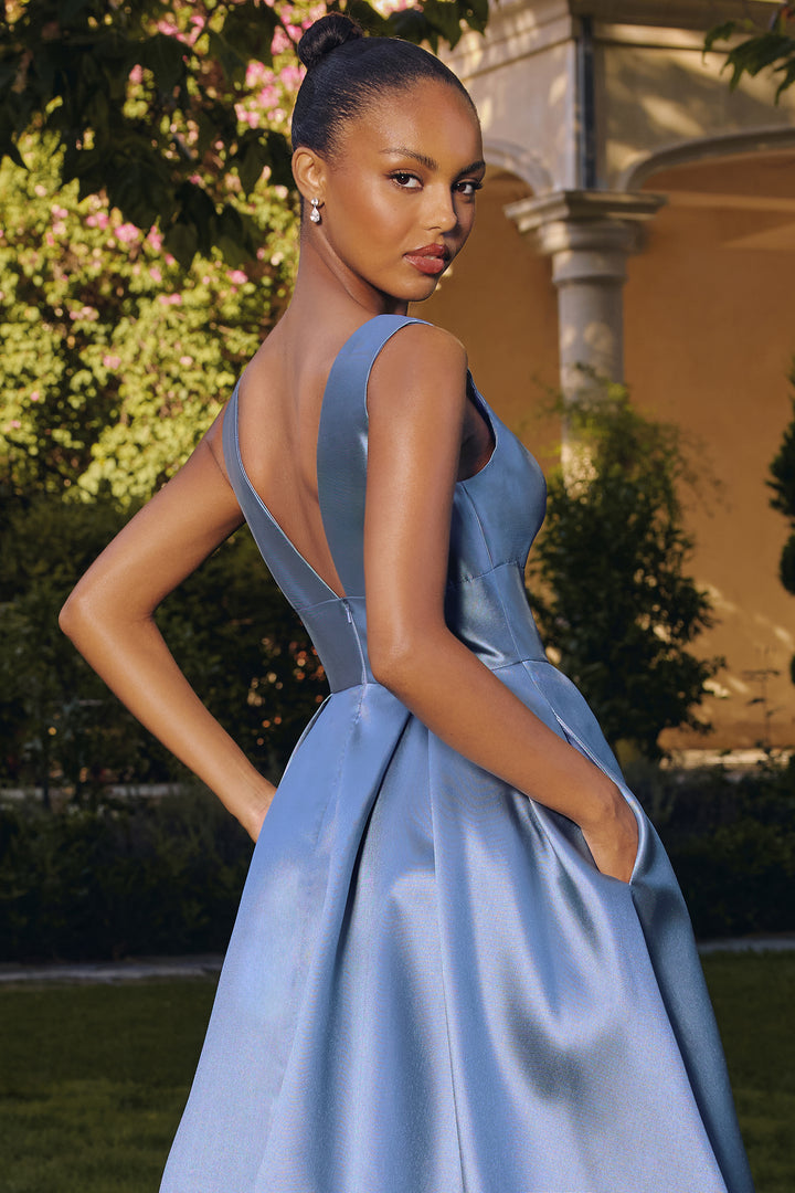 Amoris T814 Evening Gown with Deep V-Neckline