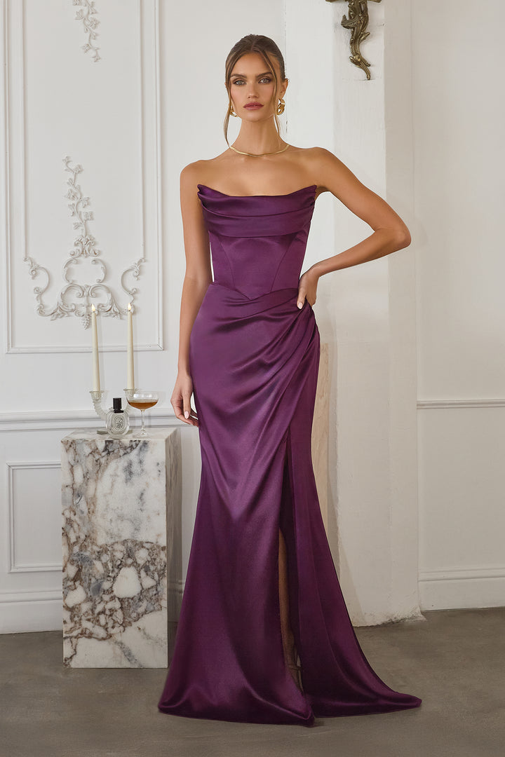 Amoris T820 Evening Gown with Softly Draped Neckline