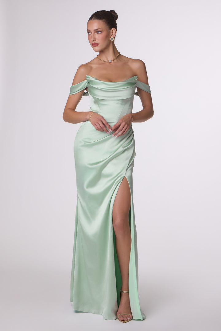 Amoris T820 Evening Gown with Softly Draped Neckline