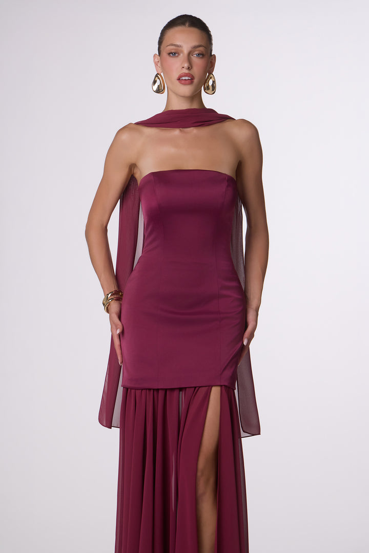 Amoris T825 Evening Gown with Strapless Silhouette