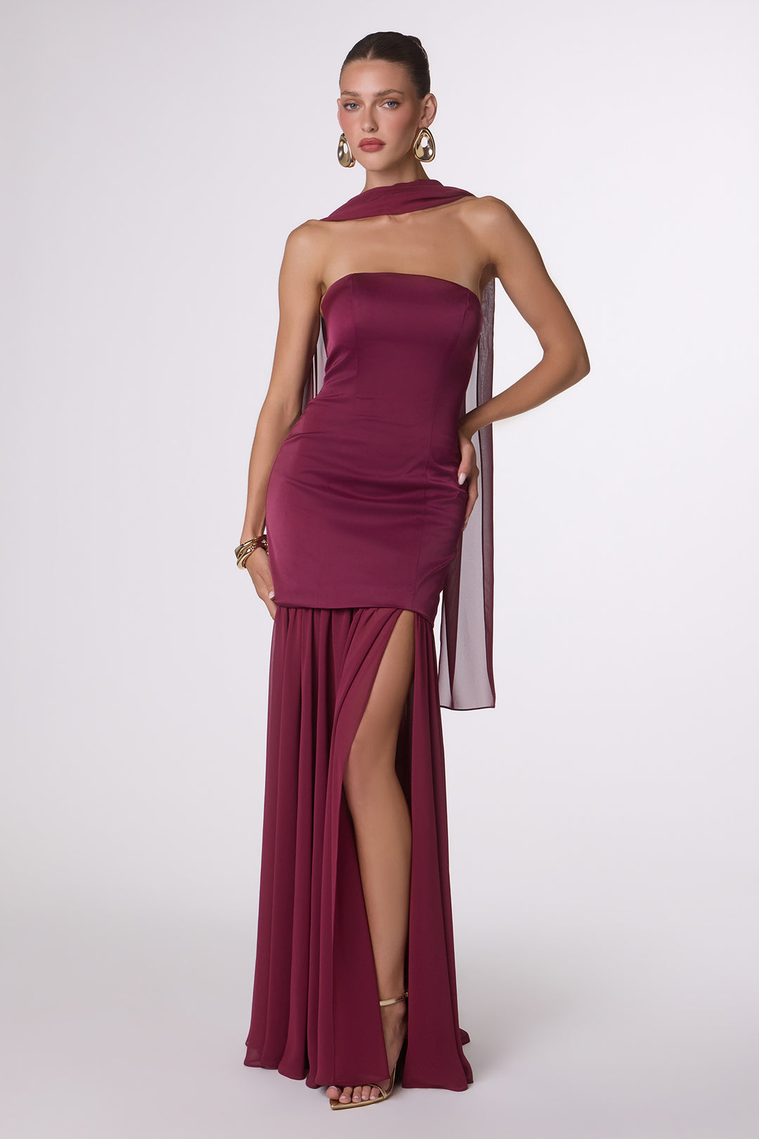 Amoris T825 Evening Gown with Strapless Silhouette