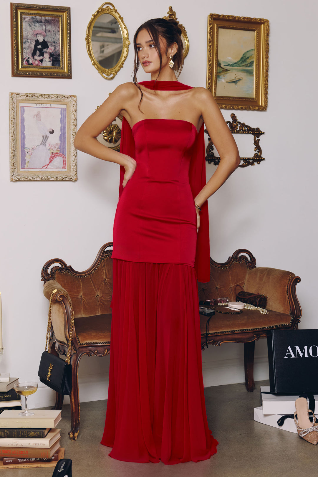 Amoris T825 Evening Gown with Strapless Silhouette