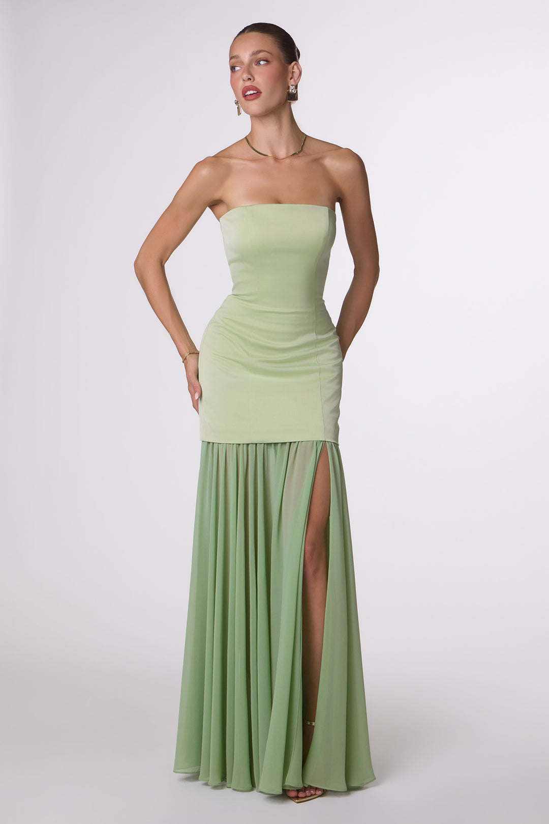 Amoris T825 Evening Gown with Strapless Silhouette