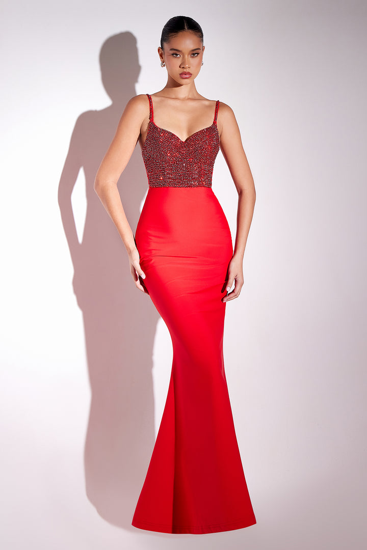 Amoris T9002 Evening Gown with Elegant A-Line Silhouette
