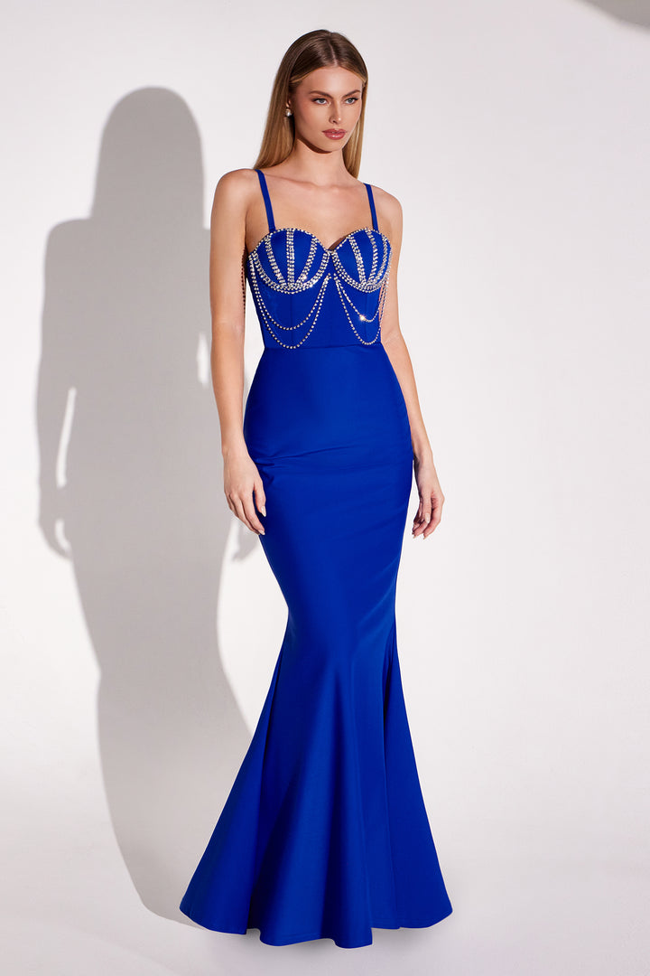 Amoris T9003 Evening Gown with Sculpted Mermaid Silhouette