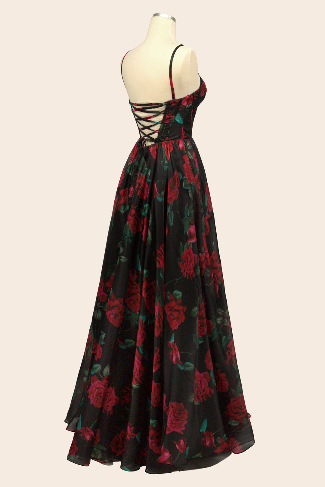 ANDREA & LEO A1465 Rose Print Organza Gown ANDREA & LEO A1465 Rose Print Organza Gown