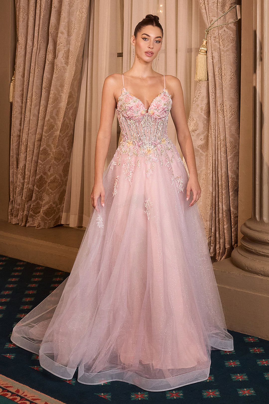 Andrea & Leo A1477 Evening Gown with Deep V-Neckline