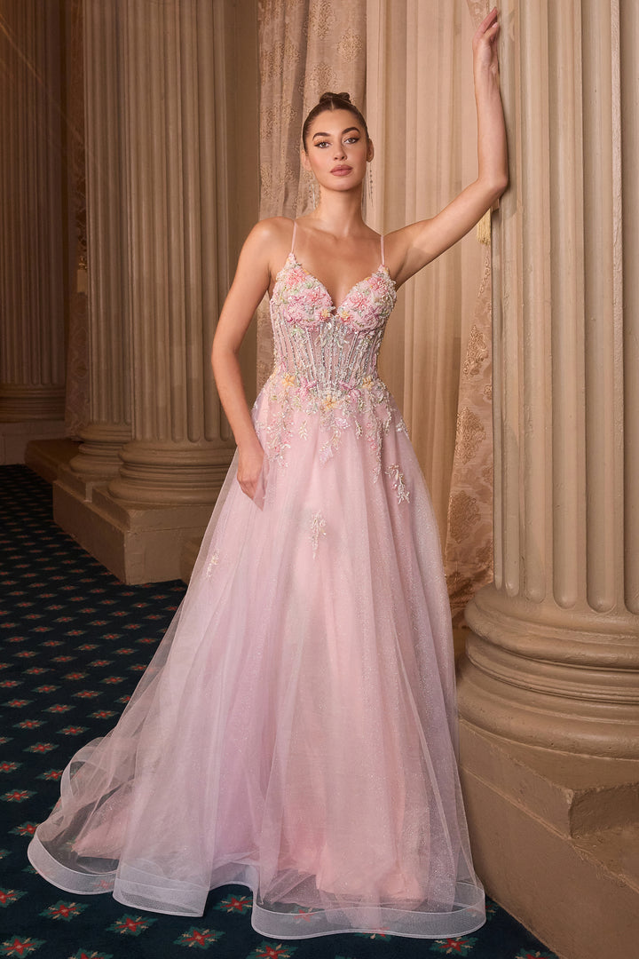 Andrea & Leo A1477 Evening Gown with Deep V-Neckline