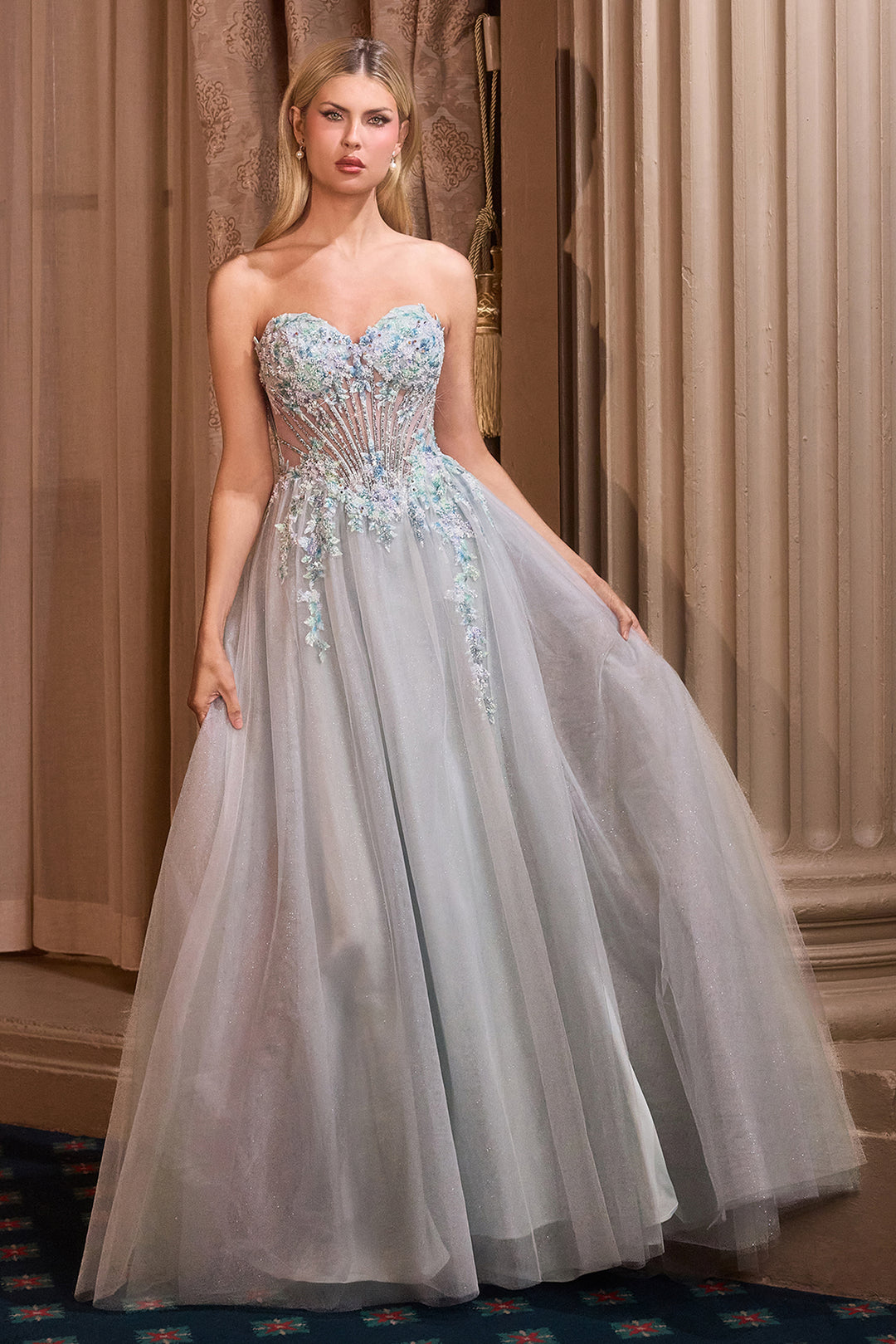 Andrea & Leo A1478 Evening Gown with Strapless Sweetheart Neckline