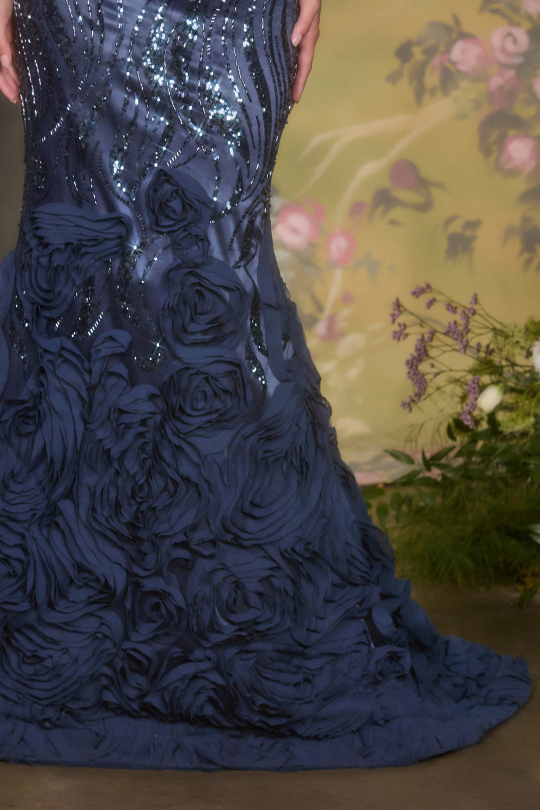 Andrea & Leo A1482 Mermaid Evening Gown with Off-the-Shoulder Neckline