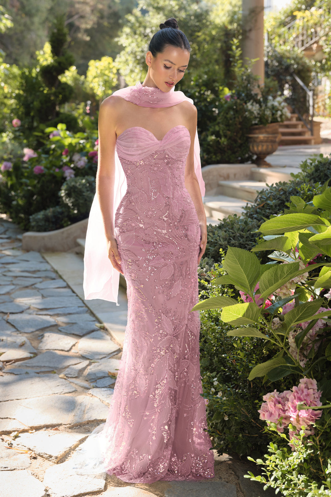 Andrea & Leo A1484 Evening Gown with Strapless Sweetheart Neckline