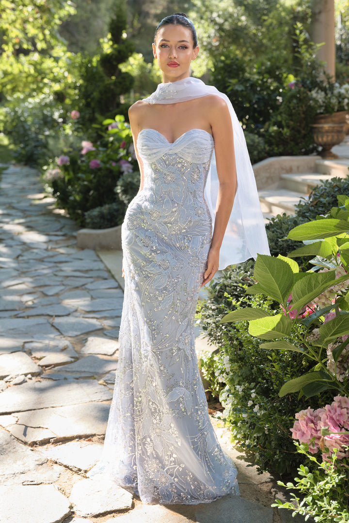Andrea & Leo A1484 Evening Gown with Strapless Sweetheart Neckline