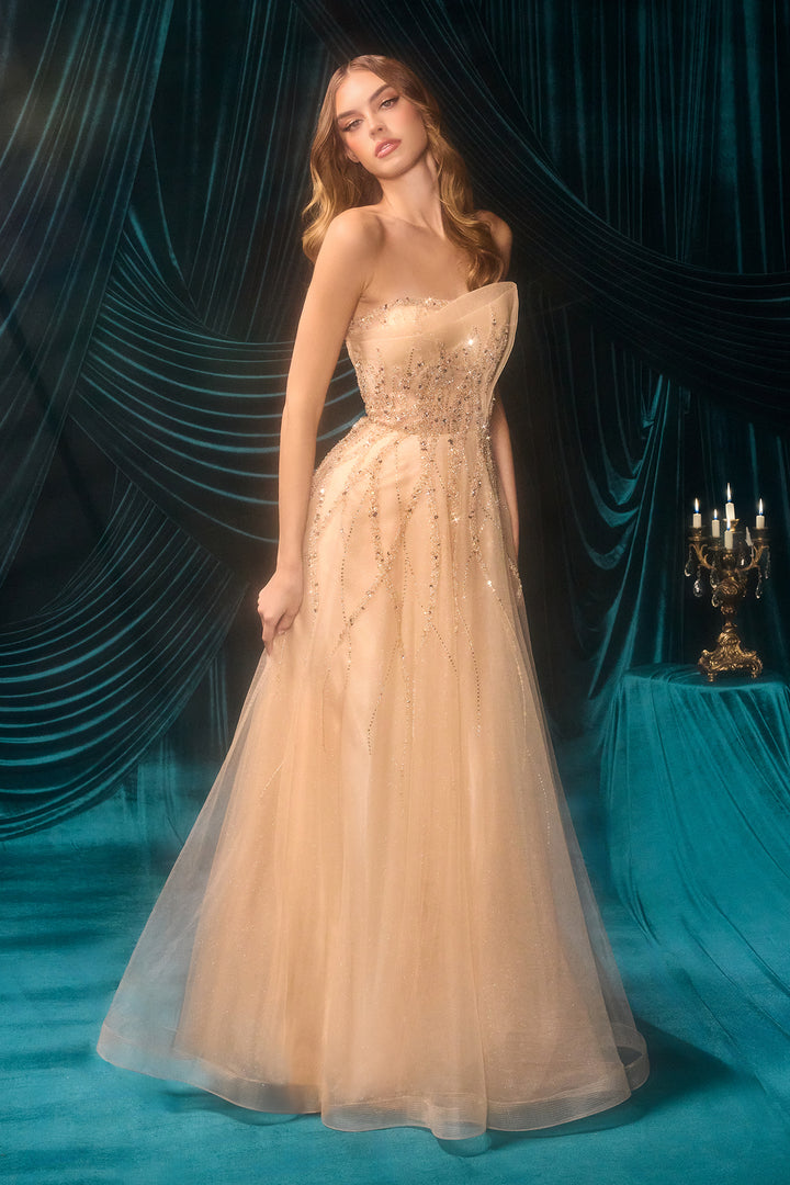Andrea & Leo A1491 Tea-Length Cocktail Dress with Pencil Silhouette