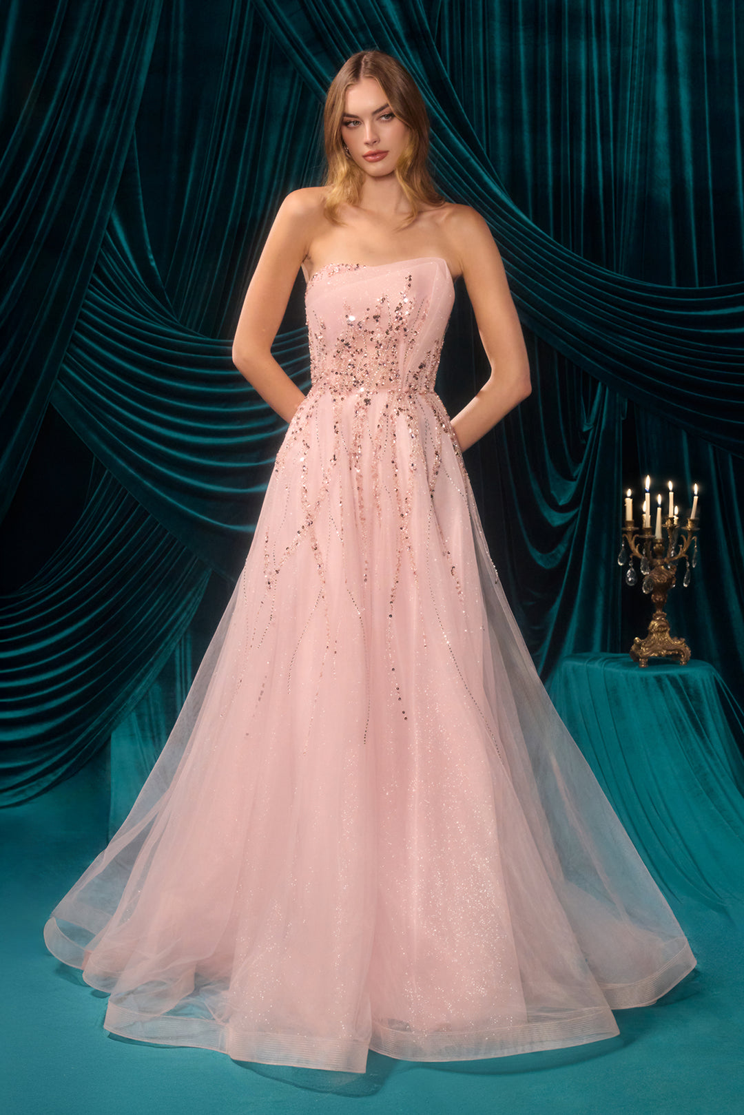 Andrea & Leo A1491 Tea-Length Cocktail Dress with Pencil Silhouette