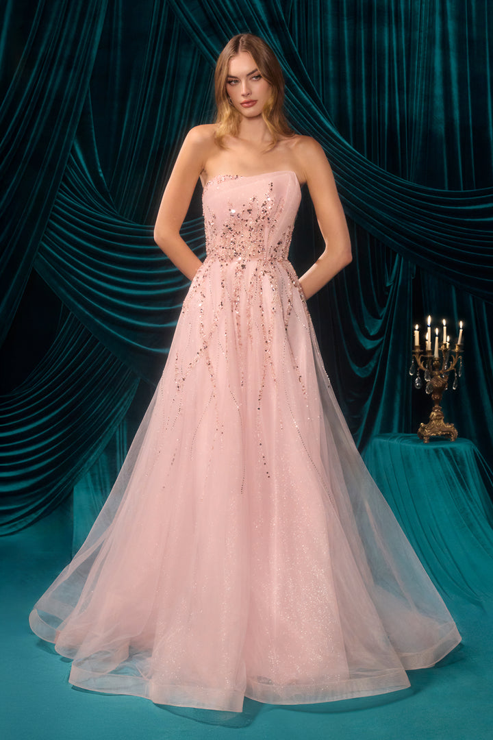Andrea & Leo A1491 Tea-Length Cocktail Dress with Pencil Silhouette