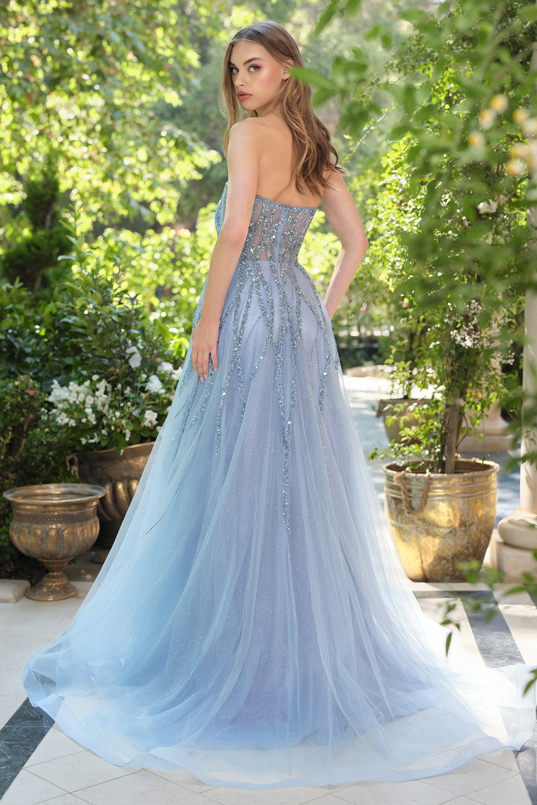 Andrea & Leo A1491 Tea-Length Cocktail Dress with Pencil Silhouette