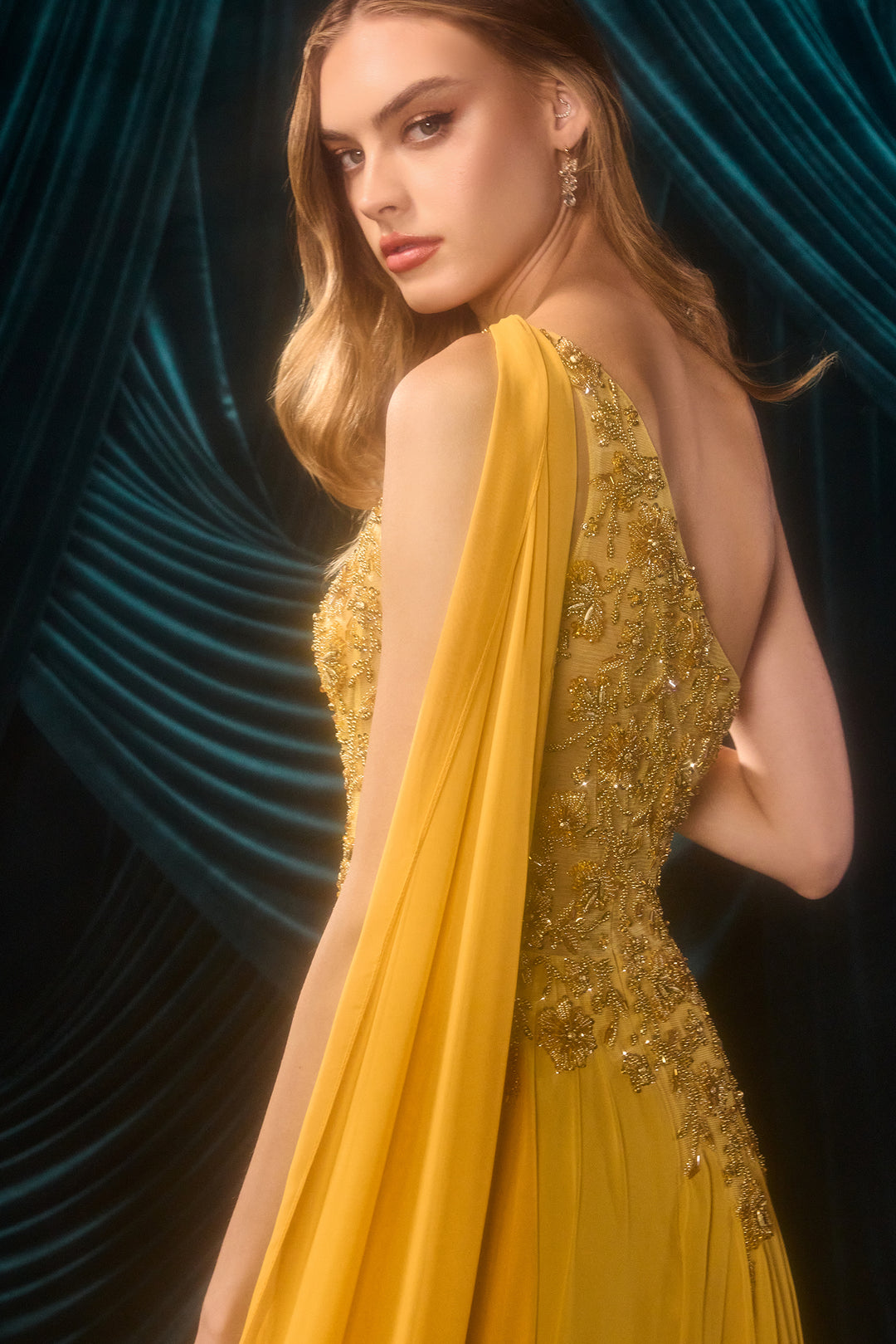 Andrea & Leo A1495 Evening Gown One-Shoulder Neckline