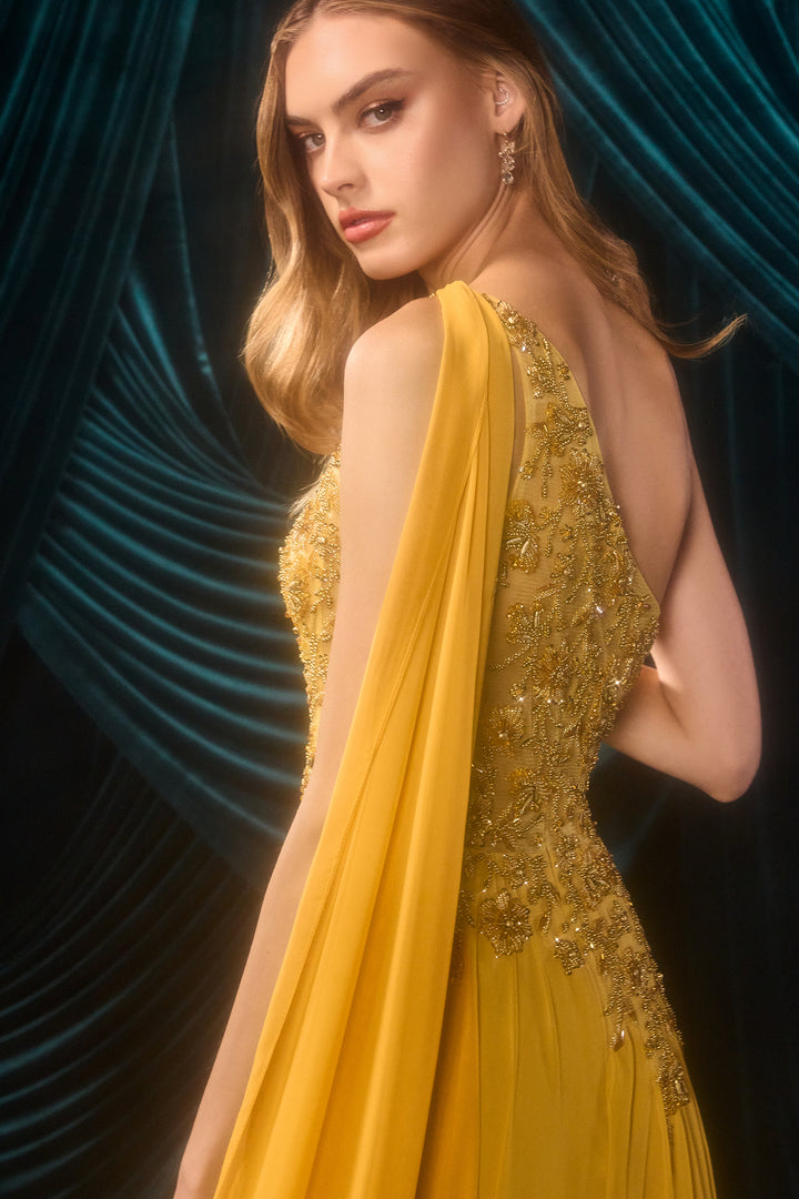 Andrea & Leo A1495 Evening Gown One-Shoulder Neckline