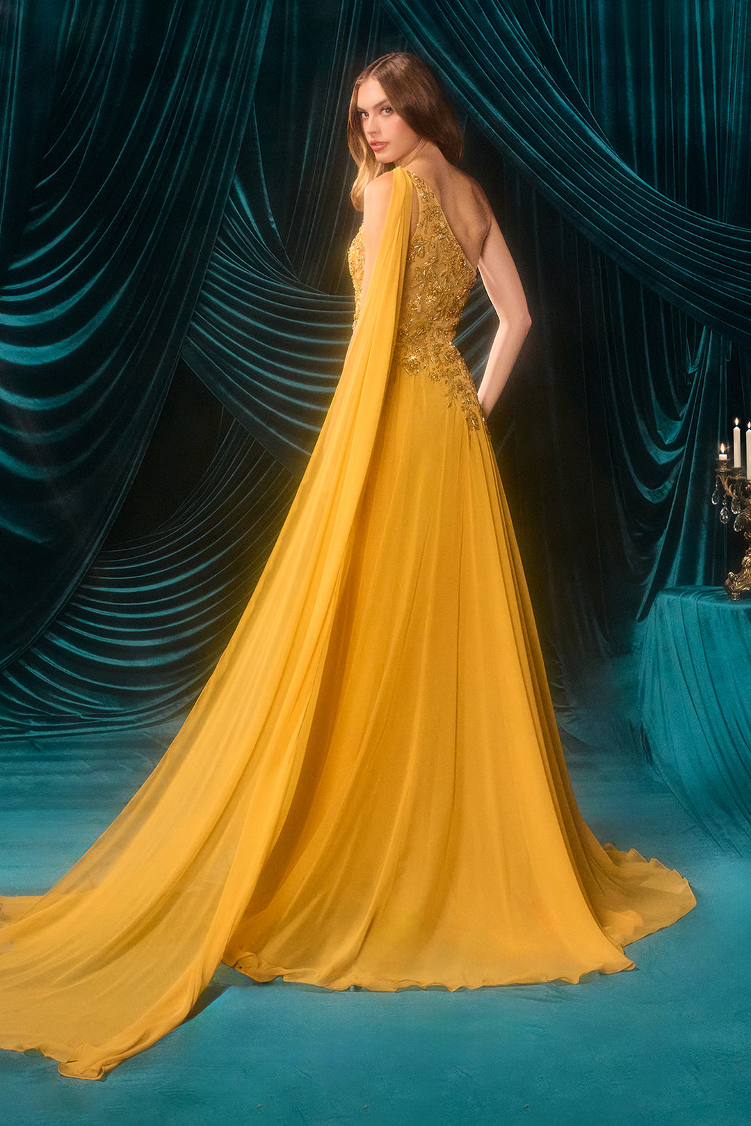 Andrea & Leo A1495 Evening Gown One-Shoulder Neckline