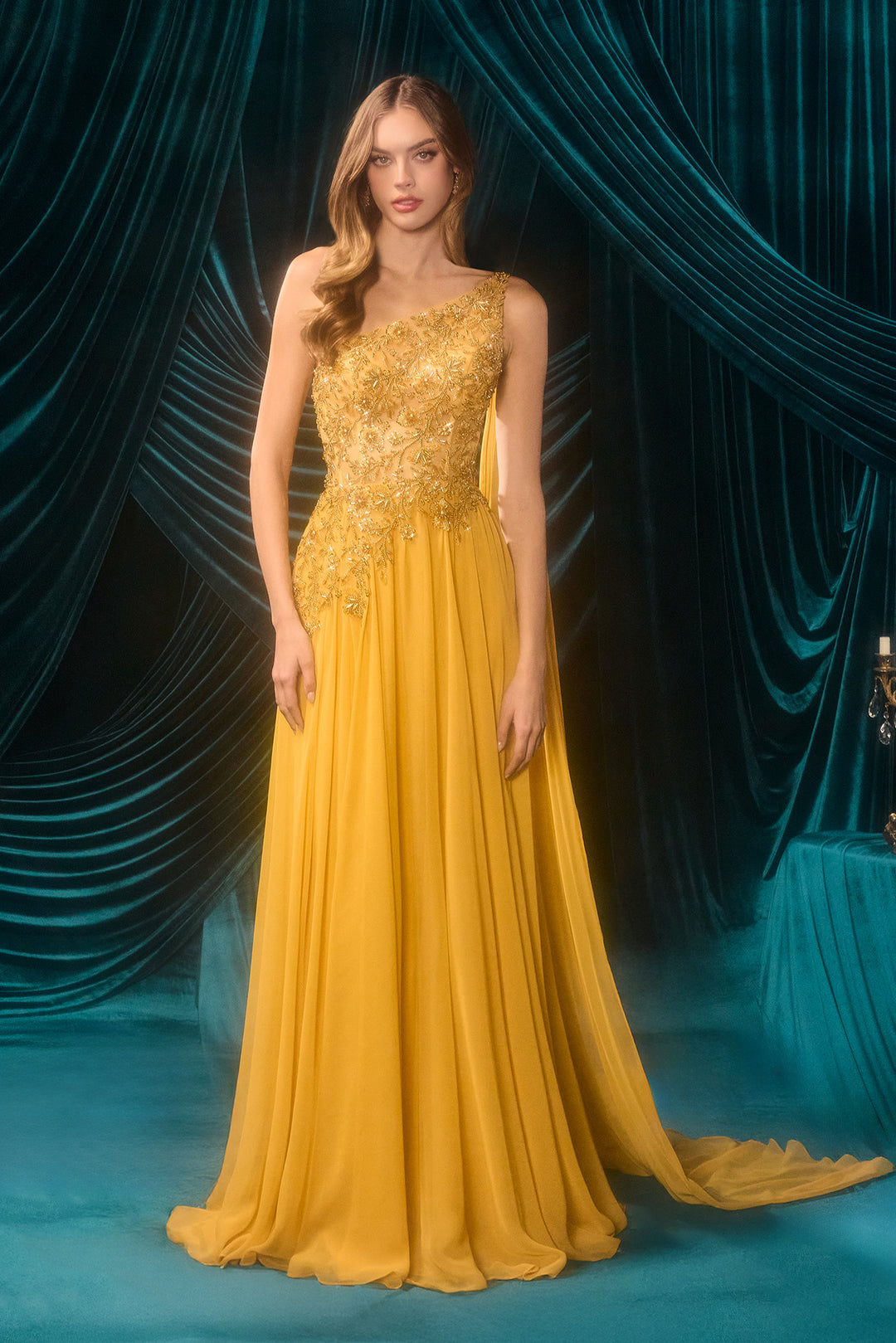 Andrea & Leo A1495 Evening Gown One-Shoulder Neckline