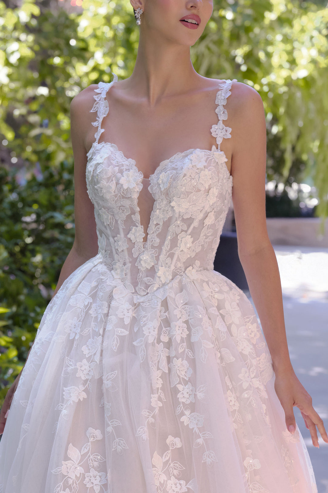 Andrea & Leo WL058 Evening Gown with Plunging Illusion Neckline
