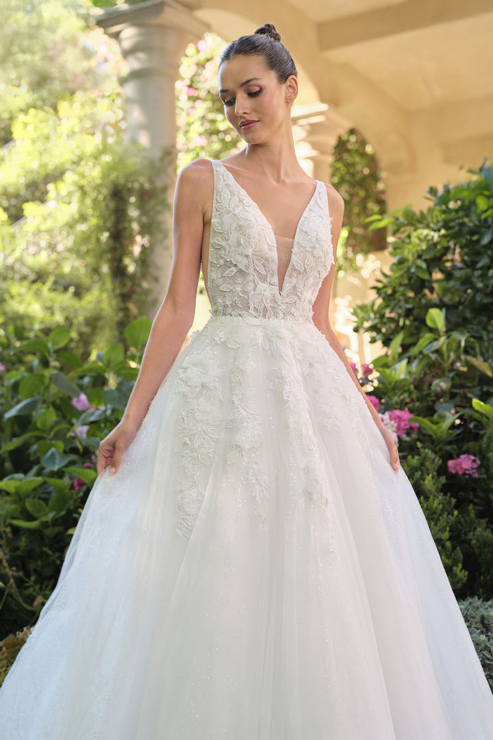 Andrea & Leo WL064 Evening Gown with Deep V-Neckline